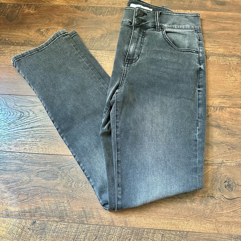 CAbi Charcoal Straight-Leg Jeans
